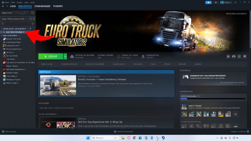 Captura de tela biblioteca Steam